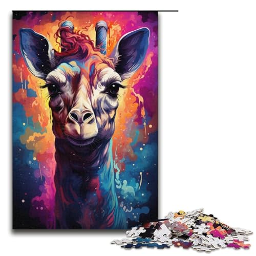 1000-teiliges Puzzle für Erwachsene, Farbmalerei, Giraffen-Puzzle, praktisches Spiel, tolle Geschenke für Weihnachten, Größe 38 x 26 cm 1000-teiliges Puzzle für Erwachsene, Farbmalerei, Giraffen-Puzzle, praktisches Spiel, tolle Geschenke für Weihnachten, Größe 38 x 26 cm von KJYMNC