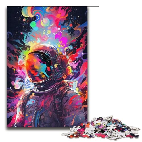 1000-teiliges Puzzle für Erwachsene, Farbpuzzle, Astronautenspiele, Spielzeug, Geschenk, ganze Familie, Größe 38 x 26 cm von KJYMNC