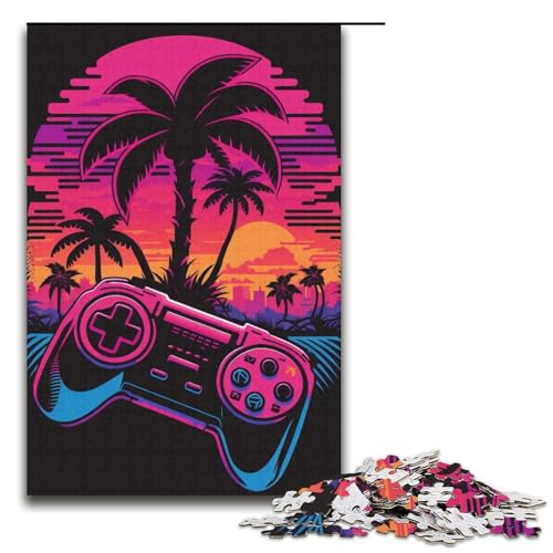 1000-teiliges Puzzle für Erwachsene, Farbspiel-Artwork, anspruchsvolles Spiel mit passendem Poster und Quizblatt, Größe 38 x 26 cm von KJYMNC