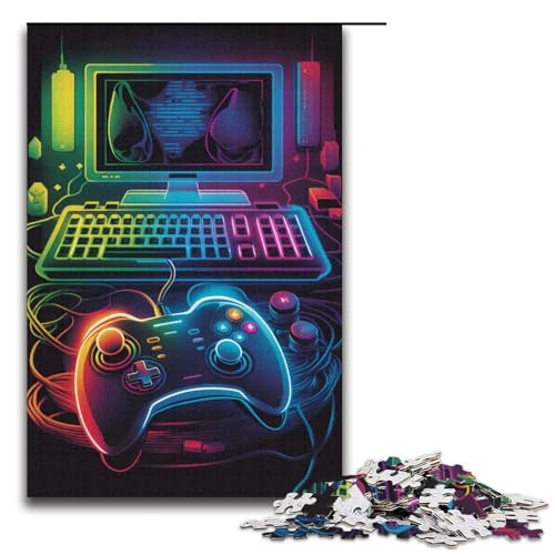 1000-teiliges Puzzle für Erwachsene, Farbspiel-Kunstwerk, anspruchsvolles Spiel mit passendem Poster und Quizblatt, Größe 38 x 26 cm von KJYMNC