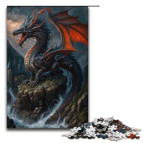 1000-teiliges Puzzle für Erwachsene, Fliegender Drache, Puzzle für Karton, Lernspiel, Herausforderungsspielzeug, Größe 38 x 26 cm 1000-teiliges Puzzle für Erwachsene, Fliegender Drache, Puzzle für Karton, Lernspiel, Herausforderungsspielzeug, Größe 38 x 26 cm von KJYMNC