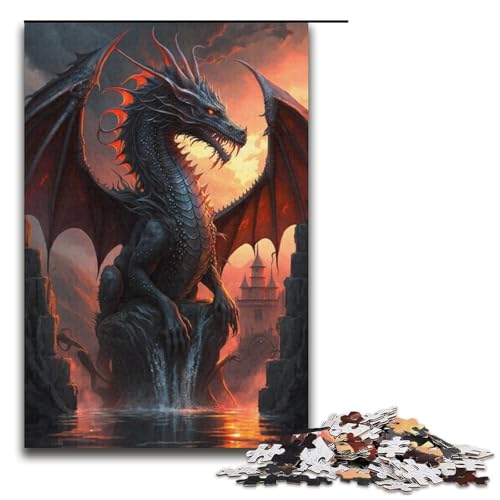 1000-teiliges Puzzle für Erwachsene, Fliegender Drache, Quizspiel, Geburtstagsgeschenk, Geschenke, Wandkunst, Größe 38 x 26 cm 1000-teiliges Puzzle für Erwachsene, Fliegender Drache, Quizspiel, Geburtstagsgeschenk, Geschenke, Wandkunst, Größe 38 x 26 cm von KJYMNC