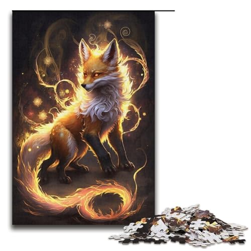 1000-teiliges Puzzle für Erwachsene, Fuchs-Elf-Puzzle für Erwachsene, Papppuzzle, dekomprimierendes intellektuelles Lernspielzeug, Größe 38 x 26 cm von KJYMNC