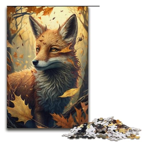 1000-teiliges Puzzle für Erwachsene, Fuchs-Spiele, Spielzeug, Geschenk, ganze Familie, Größe 38 x 26 cm von KJYMNC