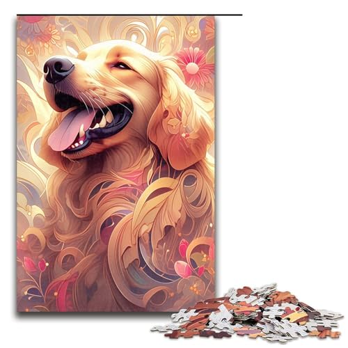 1000-teiliges Puzzle für Erwachsene, Golden Retriever-Puzzlespiel, Spaß bei Heimaktivitäten, Geburtstagsgeschenk, Reisegeschenk, Größe 50 x 75 cm 1000-teiliges Puzzle für Erwachsene, Golden Retriever-Puzzlespiel, Spaß bei Heimaktivitäten, Geburtstagsgeschenk, Reisegeschenk, Größe 50 x 75 cm von KJYMNC