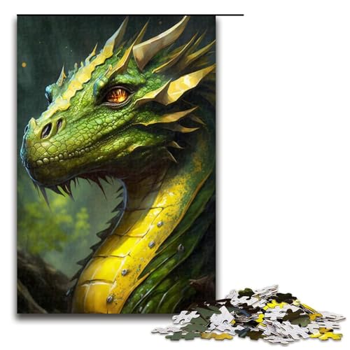 1000-teiliges Puzzle für Erwachsene, Grüner Drache, Spiele, Spielzeug, Geschenk, ganze Familie, Größe 50 x 75 cm 1000-teiliges Puzzle für Erwachsene, Grüner Drache, Spiele, Spielzeug, Geschenk, ganze Familie, Größe 50 x 75 cm von KJYMNC
