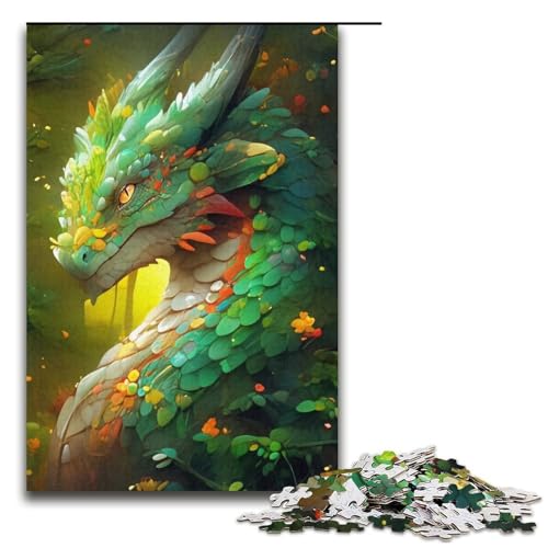 1000-teiliges Puzzle für Erwachsene, Grüner Drache, praktisches Spiel, tolle Geschenke für Weihnachten, Größe 38 x 26 cm 1000-teiliges Puzzle für Erwachsene, Grüner Drache, praktisches Spiel, tolle Geschenke für Weihnachten, Größe 38 x 26 cm von KJYMNC