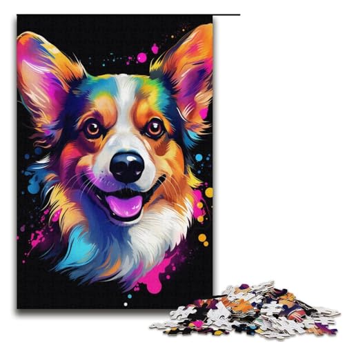1000-teiliges Puzzle für Erwachsene, Hunde-Puzzle, praktisches Spiel, tolle Geschenke für Weihnachten, Größe 38 x 26 cm von KJYMNC