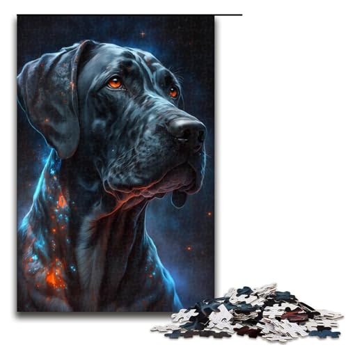 1000-teiliges Puzzle für Erwachsene, Hundefamilie, Muster zum Zusammenbauen, eignet ganze Familie, Größe 50x75 cm von KJYMNC
