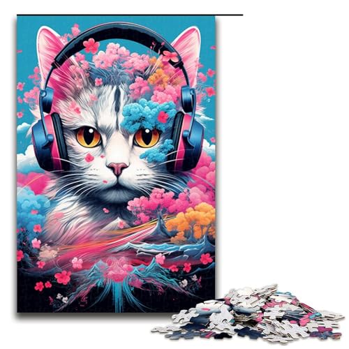 1000-teiliges Puzzle für Erwachsene, Japanisches Sakura-Katzen-Puzzlespiel, Spaß für zu Hause, Geburtstagsgeschenk, Reisegeschenk, Größe 50 x 75 cm 1000-teiliges Puzzle für Erwachsene, Japanisches Sakura-Katzen-Puzzlespiel, Spaß für zu Hause, Geburtstagsgeschenk, Reisegeschenk, Größe 50 x 75 cm von KJYMNC