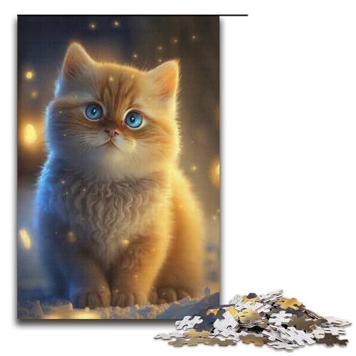 1000-teiliges Puzzle für Erwachsene, Kätzchen im Schnee, Puzzle für Erwachsene, Papppuzzle, dekomprimierendes geistiges Lernspielzeug, Größe 38 x 26 cm von KJYMNC