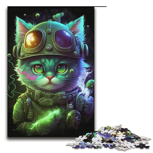 1000-teiliges Puzzle für Erwachsene, Katzen-Spiele, Spielzeug, Geschenk, ganze Familie, Größe 38 x 26 cm von KJYMNC