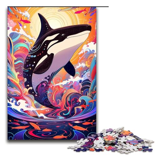 1000-teiliges Puzzle für Erwachsene, Killerwal-Puzzle, praktisches Spiel, einzigartiges Geburtstags-Größe 50 x 75 cm von KJYMNC