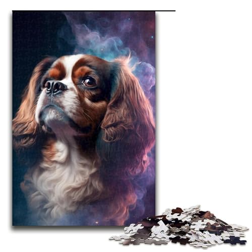 1000-teiliges Puzzle für Erwachsene, King Charles Spaniel-Puzzle, Mitmachspiel, Staycation-Zeitvertreib für Teenager ab 14 Jahren, Größe 50 x 75 cm von KJYMNC