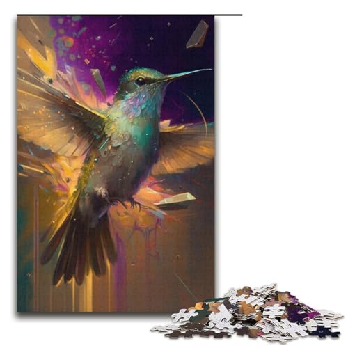 1000-teiliges Puzzle für Erwachsene, Kolibri-Malpuzzle, praktisches Spiel, Staycation-Zeitvertreib für Teenager ab 14 Jahren, Größe 38 x 26 cm von KJYMNC