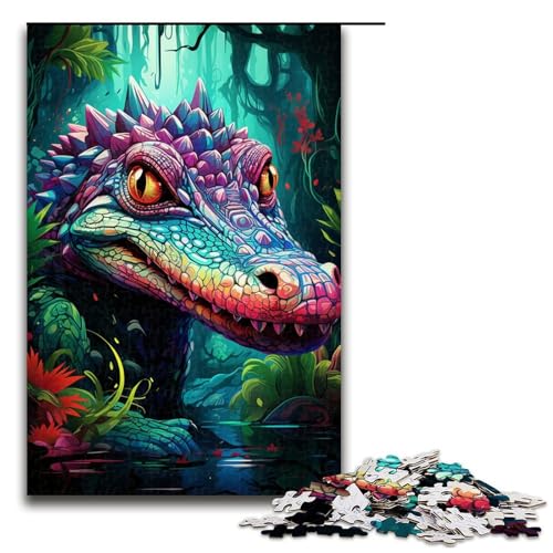 1000-teiliges Puzzle für Erwachsene, Krokodil-Puzzlespiel, Spaß für zu Hause, Aktivitäten, Geburtstagsgeschenk, Reisegeschenke, Größe 50 x 75 cm 1000-teiliges Puzzle für Erwachsene, Krokodil-Puzzlespiel, Spaß für zu Hause, Aktivitäten, Geburtstagsgeschenk, Reisegeschenke, Größe 50 x 75 cm von KJYMNC