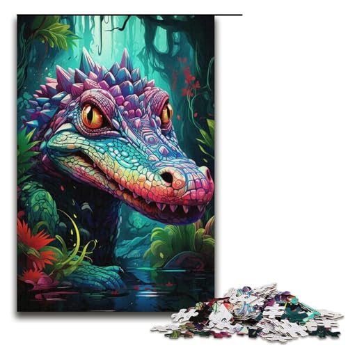 1000-teiliges Puzzle für Erwachsene, Krokodil-Spiele, Spielzeug, Geschenk, ganze Familie, Größe 38 x 26 cm von KJYMNC