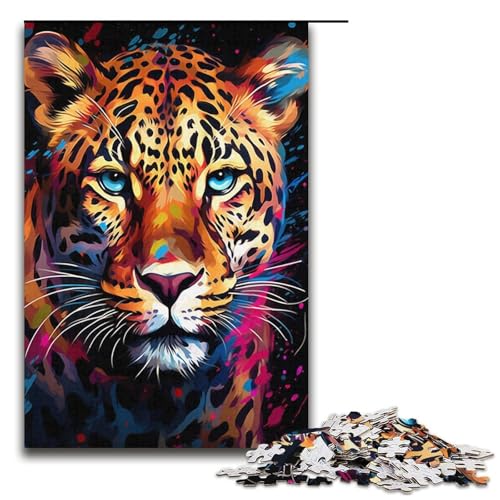 1000-teiliges Puzzle für Erwachsene, Leoparden-Puzzle für Erwachsene, Papppuzzle, tolle Geschenke für Weihnachten, Größe 38 x 26 cm von KJYMNC