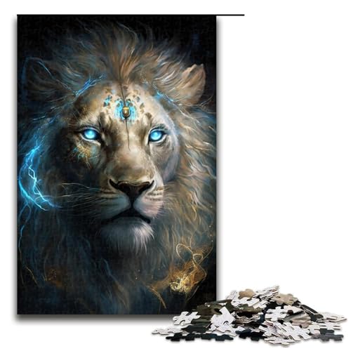 1000-teiliges Puzzle für Erwachsene, Löwen-Spiele, Spielzeug, Geschenk, ganze Familie, Größe 50 x 75 cm von KJYMNC