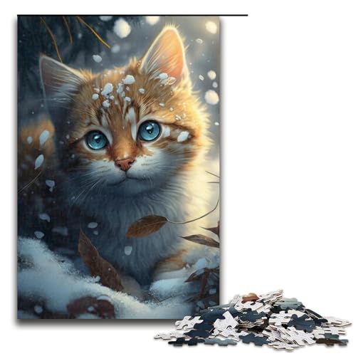 1000-teiliges Puzzle für Erwachsene, MKitten im Schnee, Puzzle-Geschenk, Holzpuzzle, tolles Geschenk für Erwachsene, Größe 50 x 75 cm 1000-teiliges Puzzle für Erwachsene, MKitten im Schnee, Puzzle-Geschenk, Holzpuzzle, tolles Geschenk für Erwachsene, Größe 50 x 75 cm von KJYMNC