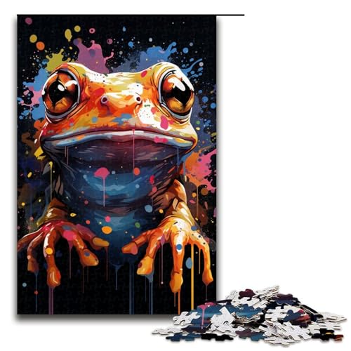 1000-teiliges Puzzle für Erwachsene, Malen, Farbfrosch-Puzzle, praktisches Spiel, Staycation, Zeitvertreib für Teenager ab 14 Jahren, Größe 50 x 75 cm von KJYMNC
