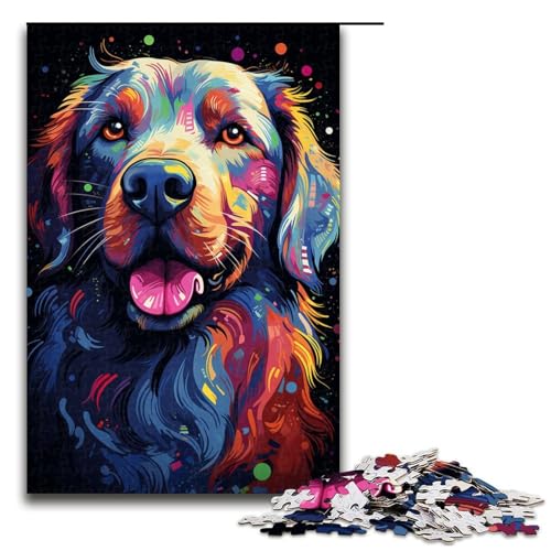 1000-teiliges Puzzle für Erwachsene, Malen, farbenfrohes Kunst-Hunde-Puzzle, praktisches Spiel, tolle Geschenke für Weihnachten, Größe 50 x 75 cm 1000-teiliges Puzzle für Erwachsene, Malen, farbenfrohes Kunst-Hunde-Puzzle, praktisches Spiel, tolle Geschenke für Weihnachten, Größe 50 x 75 cm von KJYMNC