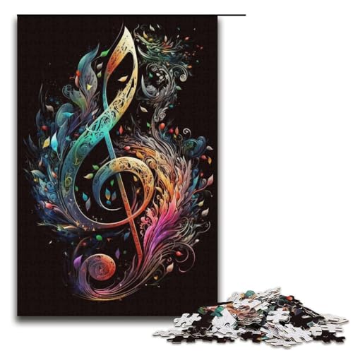 1000-teiliges Puzzle für Erwachsene, Musiknoten, Spiele, Spielzeug, Geschenk, ganze Familie, Größe 38 x 26 cm von KJYMNC