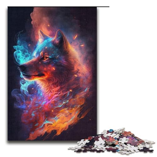 1000-teiliges Puzzle für Erwachsene, Nebula Wolf, Spiele, Spielzeug, Geschenk, ganze Familie, Größe 38 x 26 cm von KJYMNC