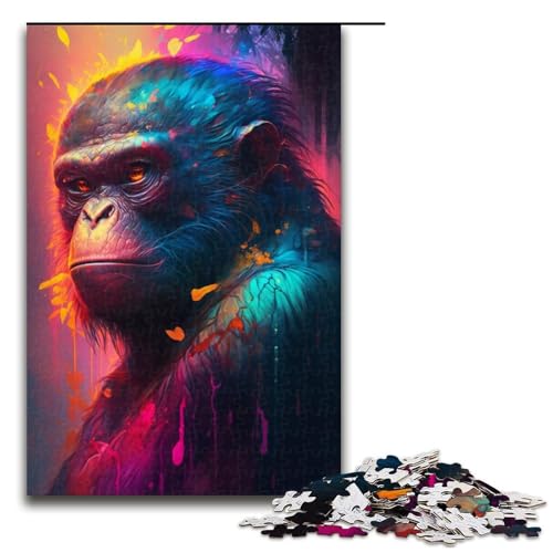 1000-teiliges Puzzle für Erwachsene, Neon-AFFE, Puzzle für Erwachsene, Holzpuzzle, Lernspielzeug, Größe 50 x 75 cm 1000-teiliges Puzzle für Erwachsene, Neon-AFFE, Puzzle für Erwachsene, Holzpuzzle, Lernspielzeug, Größe 50 x 75 cm von KJYMNC