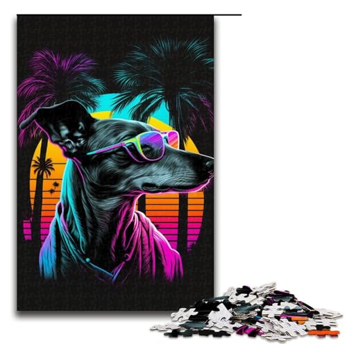 1000-teiliges Puzzle für Erwachsene, Neon Beach Dogs, Spiele, Spielzeug, Geschenk, ganze Familie, Größe 50 x 75 cm 1000-teiliges Puzzle für Erwachsene, Neon Beach Dogs, Spiele, Spielzeug, Geschenk, ganze Familie, Größe 50 x 75 cm von KJYMNC