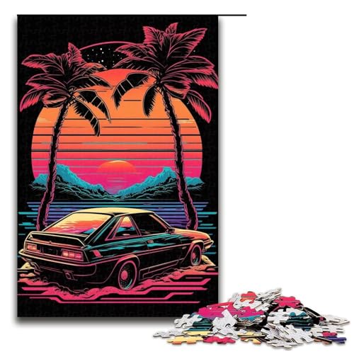 1000-teiliges Puzzle für Erwachsene, Neon-Landschaftspuzzle, praktisches Spiel, Staycation, Zeitvertreib für Teenager ab 14 Jahren, Größe 50 x 75 cm von KJYMNC