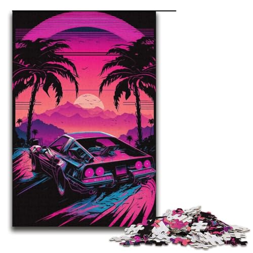 1000-teiliges Puzzle für Erwachsene, Neon-Landschaftspuzzle, praktisches Spiel, tolle Geschenke für Weihnachten, Größe 38 x 26 cm von KJYMNC