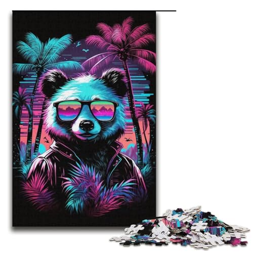 1000-teiliges Puzzle für Erwachsene, Neon-Panda-Familie, Muster zum Zusammenbauen, eignet ganze Familie, Größe 38 x 26 cm 1000-teiliges Puzzle für Erwachsene, Neon-Panda-Familie, Muster zum Zusammenbauen, eignet ganze Familie, Größe 38 x 26 cm von KJYMNC