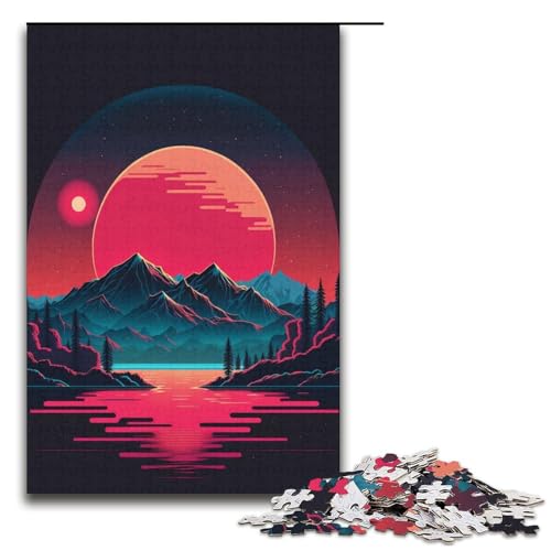 1000-teiliges Puzzle für Erwachsene, Neon-Sonnenuntergang-Puzzle, Quizspiel, Geburtstagsgeschenk, Geschenke, Wandkunst, Größe 38 x 26 cm 1000-teiliges Puzzle für Erwachsene, Neon-Sonnenuntergang-Puzzle, Quizspiel, Geburtstagsgeschenk, Geschenke, Wandkunst, Größe 38 x 26 cm von KJYMNC