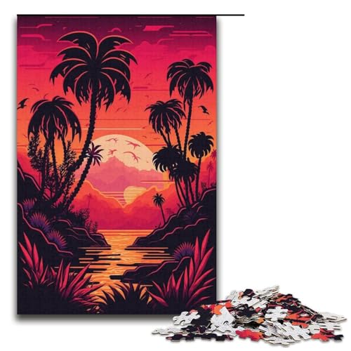1000-teiliges Puzzle für Erwachsene, Neon-Sonnenuntergangsstrand, Puzzle für Erwachsene, Papppuzzle, dekomprimierendes intellektuelles Lernspielzeug, Größe 38 x 26 cm 1000-teiliges Puzzle für Erwachsene, Neon-Sonnenuntergangsstrand, Puzzle für Erwachsene, Papppuzzle, dekomprimierendes intellektuelles Lernspielzeug, Größe 38 x 26 cm von KJYMNC