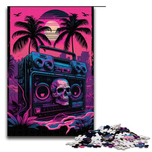 1000-teiliges Puzzle für Erwachsene, Neonlandschaft, Geschenkpuzzle für Kinder, Geschenke, Größe 50 x 75 cm von KJYMNC