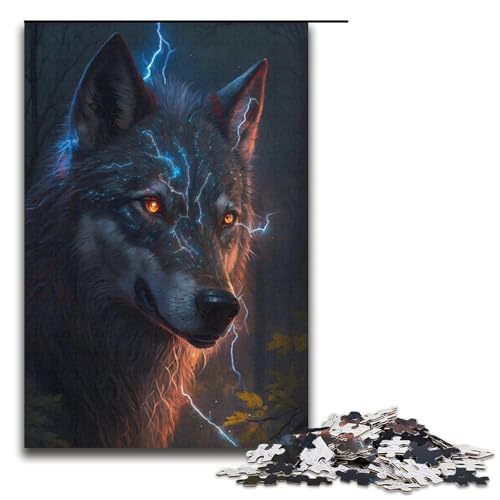 1000-teiliges Puzzle für Erwachsene, Neonwolf-Spiele, Spielzeug, Geschenk, ganze Familie, Größe 38 x 26 cm von KJYMNC