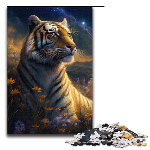 1000-teiliges Puzzle für Erwachsene, Planet Tiger Puzzle, Mitmachspiel, Staycation-Zeitvertreib für Teenager ab 14 Jahren, Größe 50 x 75 cm von KJYMNC