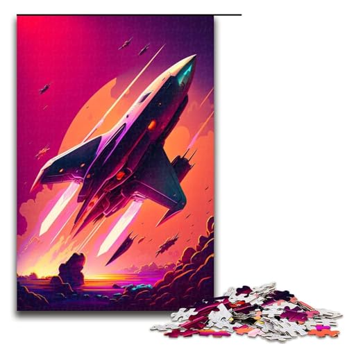 1000-teiliges Puzzle für Erwachsene, Raketenpuzzle, praktisches Spiel, tolle Geschenke für Weihnachten, Größe 50 x 75 cm von KJYMNC