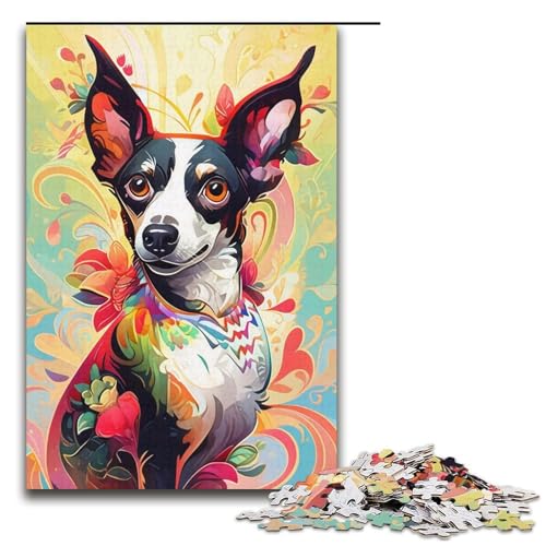 1000-teiliges Puzzle für Erwachsene, Ratten-Terrier-Hundepuzzle, praktisches Spiel, tolle Geschenke für Weihnachten, Größe 38 x 26 cm 1000-teiliges Puzzle für Erwachsene, Ratten-Terrier-Hundepuzzle, praktisches Spiel, tolle Geschenke für Weihnachten, Größe 38 x 26 cm von KJYMNC