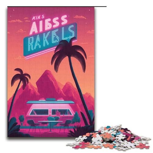1000-teiliges Puzzle für Erwachsene, Retro-Straßenszenen-Puzzle, praktisches Spiel, Staycation-Zeitvertreib für Teenager ab 14 Jahren, Größe 38 x 26 cm von KJYMNC