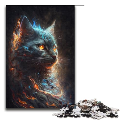 1000-teiliges Puzzle für Erwachsene, Schwarze Katze, Puzzlespiel, Spaß für Zuhause, Aktivitäten, Geburtstagsgeschenk, Reisegeschenke, Größe 38 x 26 cm 1000-teiliges Puzzle für Erwachsene, Schwarze Katze, Puzzlespiel, Spaß für Zuhause, Aktivitäten, Geburtstagsgeschenk, Reisegeschenke, Größe 38 x 26 cm von KJYMNC