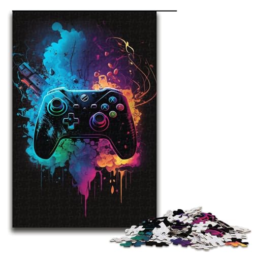 1000-teiliges Puzzle für Erwachsene, Spiel Neon-Puzzle für Erwachsene, Holzpuzzle, tolle Geschenke für Weihnachten, Größe 50 x 75 cm von KJYMNC