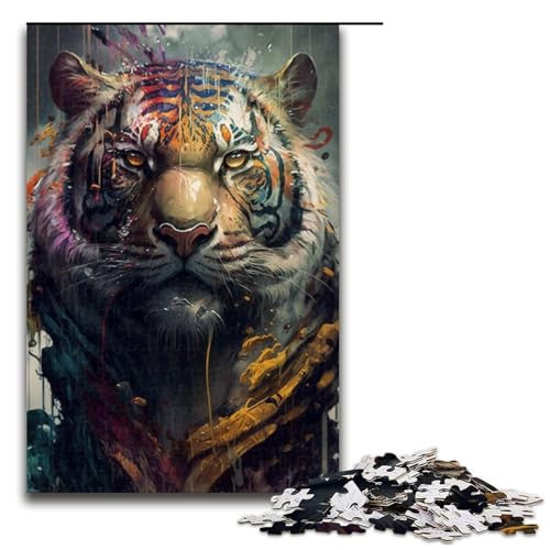 1000-teiliges Puzzle für Erwachsene, Tiger-Malpuzzle, praktisches Spiel, einzigartiges Geburtstagsspiel, Größe 50 x 75 cm 1000-teiliges Puzzle für Erwachsene, Tiger-Malpuzzle, praktisches Spiel, einzigartiges Geburtstagsspiel, Größe 50 x 75 cm von KJYMNC