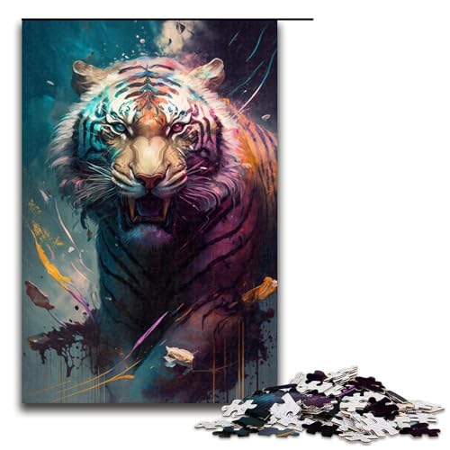 1000-teiliges Puzzle für Erwachsene, Tiger-Puzzle, praktisches Spiel, Staycation, Zeitvertreib für Teenager ab 14 Jahren, Größe 50 x 75 cm 1000-teiliges Puzzle für Erwachsene, Tiger-Puzzle, praktisches Spiel, Staycation, Zeitvertreib für Teenager ab 14 Jahren, Größe 50 x 75 cm von KJYMNC