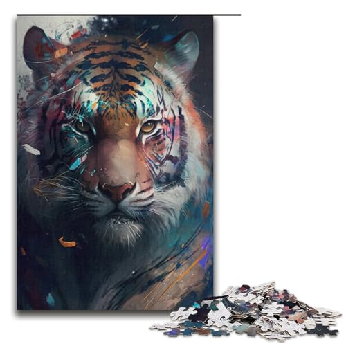 1000-teiliges Puzzle für Erwachsene, Tiger-Puzzles für Karton, Lernspiel, Herausforderungsspielzeug, Größe 38 x 26 cm 1000-teiliges Puzzle für Erwachsene, Tiger-Puzzles für Karton, Lernspiel, Herausforderungsspielzeug, Größe 38 x 26 cm von KJYMNC