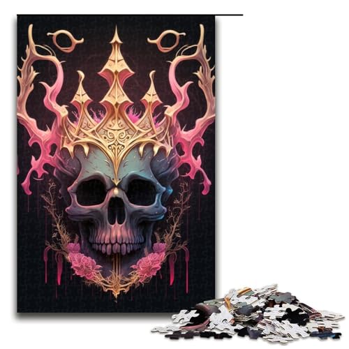 1000-teiliges Puzzle für Erwachsene, Totenkopf-Kronen-Puzzle, praktisches Spiel, tolle Geschenke für Weihnachten, Größe 50 x 75 cm 1000-teiliges Puzzle für Erwachsene, Totenkopf-Kronen-Puzzle, praktisches Spiel, tolle Geschenke für Weihnachten, Größe 50 x 75 cm von KJYMNC