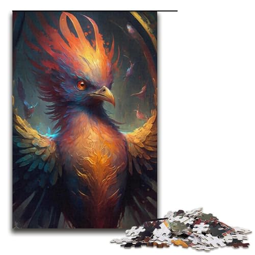 1000-teiliges Puzzle für Erwachsene, Vogel Phönix, Puzzle für Karton, Lernspiel, Herausforderungsspielzeug, Größe 38 x 26 cm von KJYMNC
