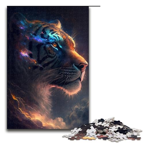 1000-teiliges Puzzle für Erwachsene, Weltraumtiger-Puzzle für Erwachsene, Holzpuzzle, dekomprimierendes intellektuelles Lernspielzeug, Größe 50 x 75 cm 1000-teiliges Puzzle für Erwachsene, Weltraumtiger-Puzzle für Erwachsene, Holzpuzzle, dekomprimierendes intellektuelles Lernspielzeug, Größe 50 x 75 cm von KJYMNC