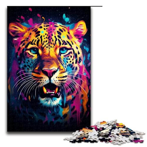 1000-teiliges Puzzle für Erwachsene, bunter Leopard, Puzzle für Erwachsene, Holzpuzzle, Lernspielzeug, Größe 50 x 75 cm 1000-teiliges Puzzle für Erwachsene, bunter Leopard, Puzzle für Erwachsene, Holzpuzzle, Lernspielzeug, Größe 50 x 75 cm von KJYMNC